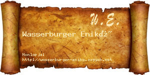 Wasserburger Enikő névjegykártya